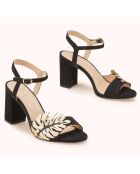 Sandales en Velours de Cuir Zoran noires - Talon 8 cm